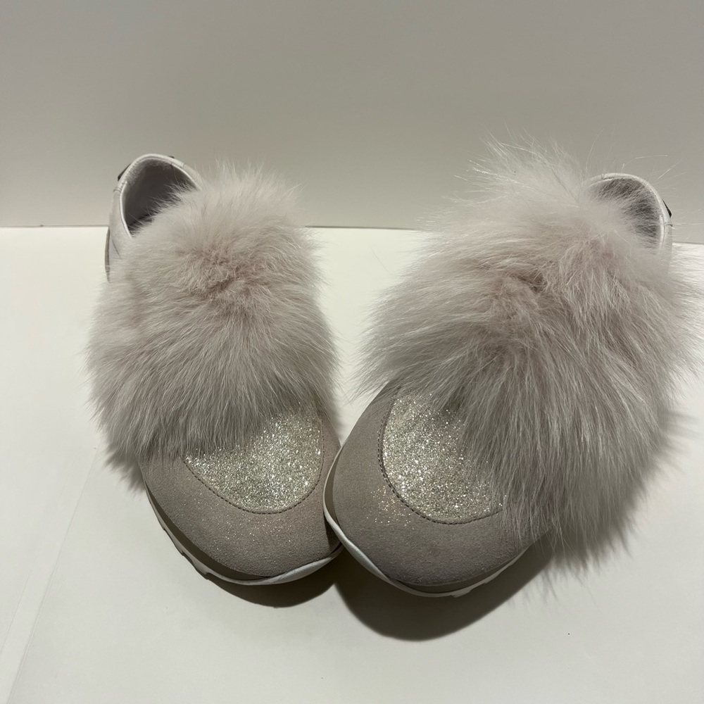 Peserico Gray Suede Faux Fur-Trimmed Chunky Sneakers (41, US 11 - RUNS SMALL) - Picture 9 of 14
